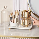 Rotating Cosmetic Brush With Lipstick Organizer