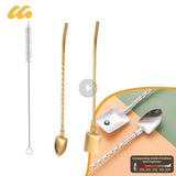 Reusable Spoon Straw 3pcs Set