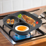 3 in 1 Marble Coated Frying Pan With Grill