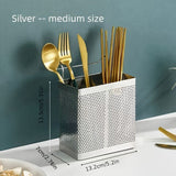 Stainless Steel Cutlery Holder With Hanging Option