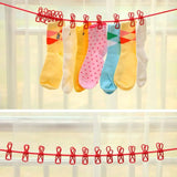 Clothes Drying Rope With 12 Clips