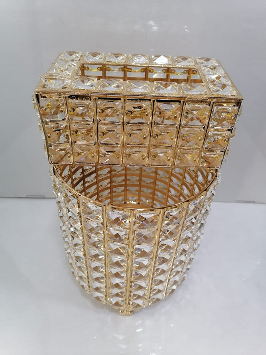 Nordic Crystal Tissue Box With Dustbin