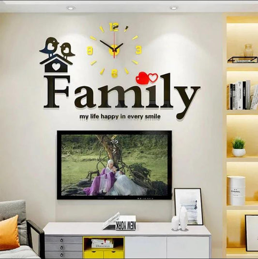 Big Family Sticker Wall Clock