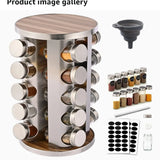 Revolving Stainless Steel Spice Rack 16pcs