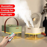 Double Spray Portable Humidifier Fan With Lamp