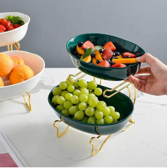 2 Layer Ceramic Fruit Platter